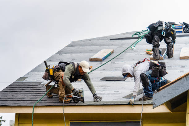 Professional Roofing technician working in Palisades, NY